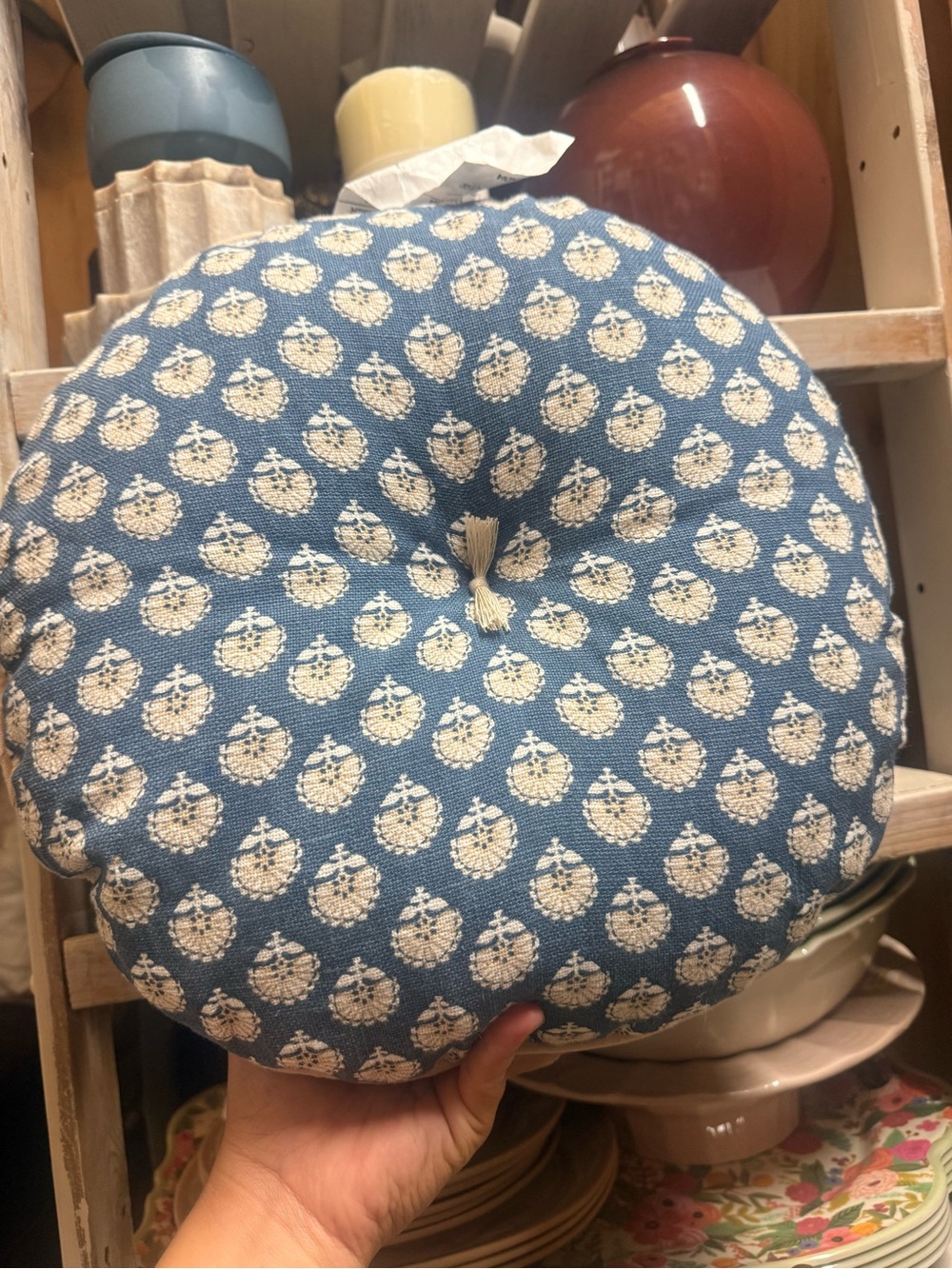 Round Block Print Pillow Blue/Neutral
- Threshold™ - Picture 8 of 8
